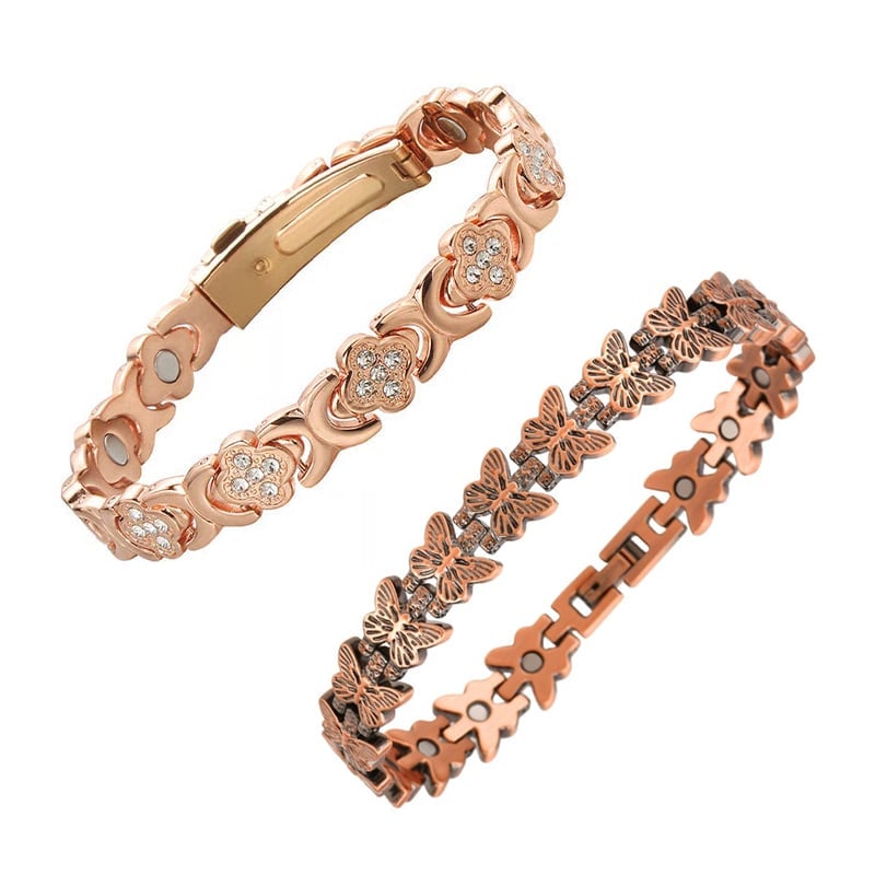 Flower Copper Bracelet - Flower*1 PC + Butterfly*1 PC